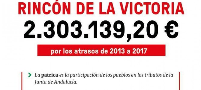 IU Rincón se une a la campaña de la Patrica y solicitará en pleno que nuestro municipio reciba lo contemplado por ley y no 500.000 euros menos como tiene previsto la Junta de Andalucía